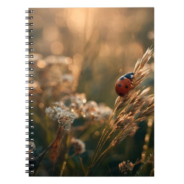 Ladybug Golden Meadow Notebook Anteckningsbok (Framsidan)