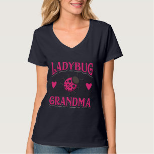 Ladybug Grandma Rosa Garden Insekter T Shirt
