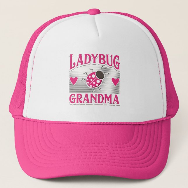 Ladybug Grandma Rosa White Grandmor Birthday Keps (Framsida)