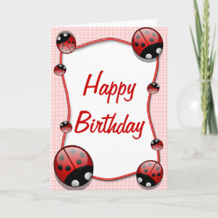 Ladybug Grattis på födelsedagen Card Kort