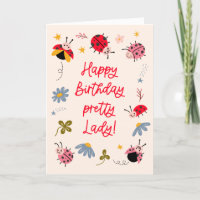 Ladybug Grattis på födelsedagen Söt Dam