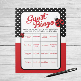 Ladybug Guest Bingo Baby Shower Game Pack Anteckningsblock