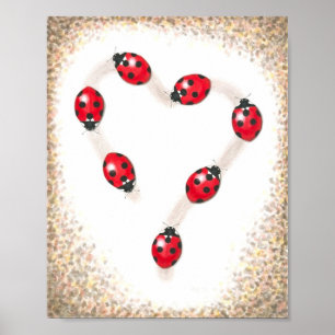 Ladybug Heart Fine Art Skriv ut Poster