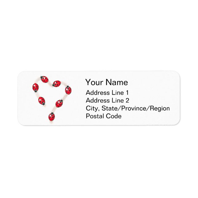 Ladybug Heart Illustration-Adressetiketter Returadress Etikett (Framsidan)