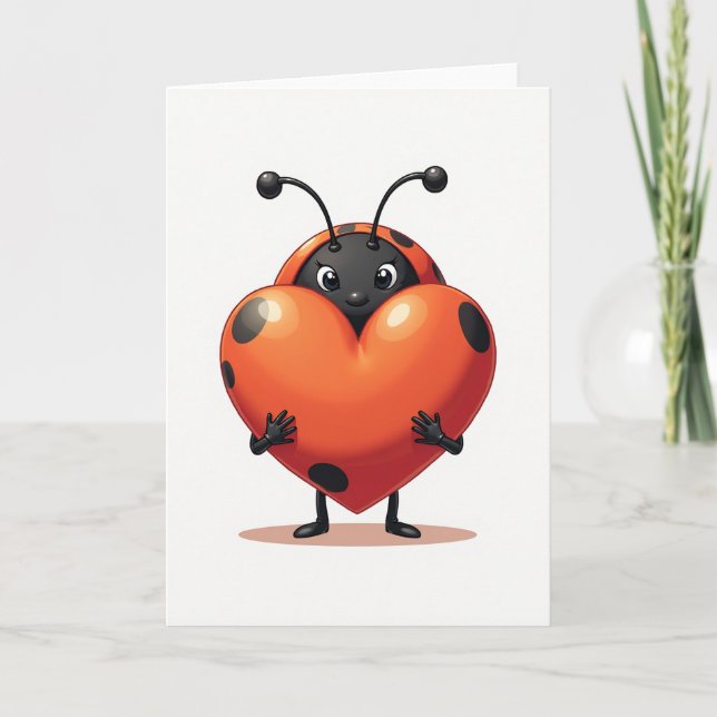 Ladybug Heart Love Card Kort (Framsida)