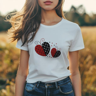 Ladybug Heart söt T Shirt
