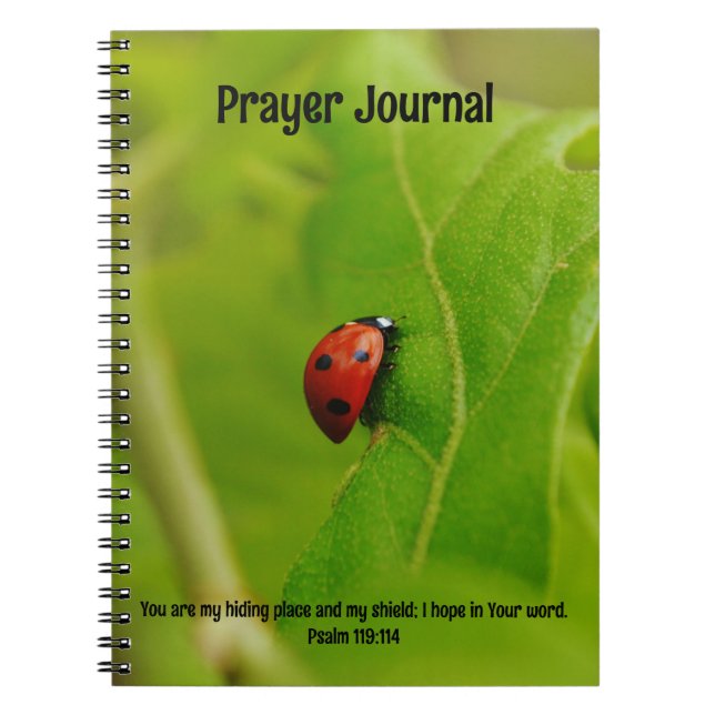 Ladybug i Löv Bible Verse Prayer Journal Anteckningsbok (Framsidan)