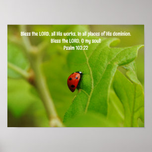 Ladybug i Lövs Bible Verse Art Poster