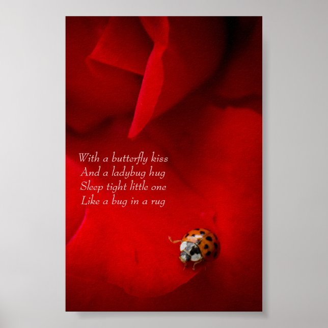 Ladybug i Röd ros Ladybug Hug Child Poster (Framsidan)