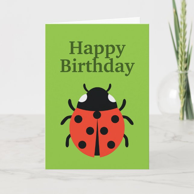 Ladybug Illustration Kort (Framsida)