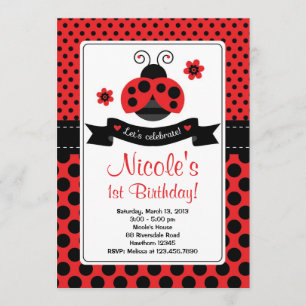 Ladybug-inbjudan/Nyckelpiga-inbjudan Inbjudningar