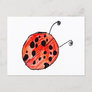 Ladybug Inbjudan Vykort