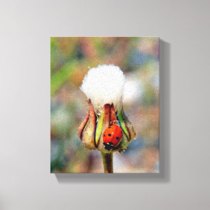 Ladybug insekt vår grönt Red Söt miljö C Canvastryck