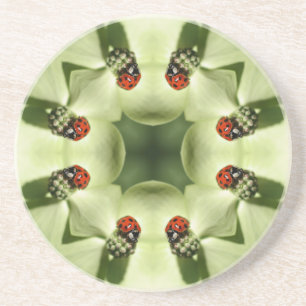 Ladybug Kaleidoscope Animal Underlägg Sandsten