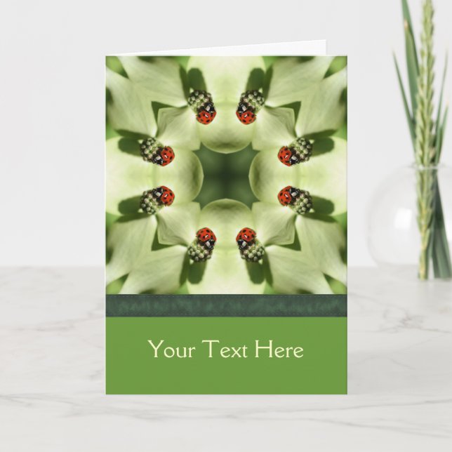 Ladybug Kaleidoscope Nature Photo Card Kort (Framsida)