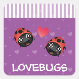 Ladybug Kärlek Fyrkantigt Klistermärke