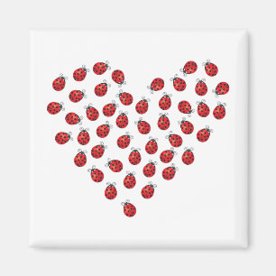 Ladybug Kärlek Heart Magnet