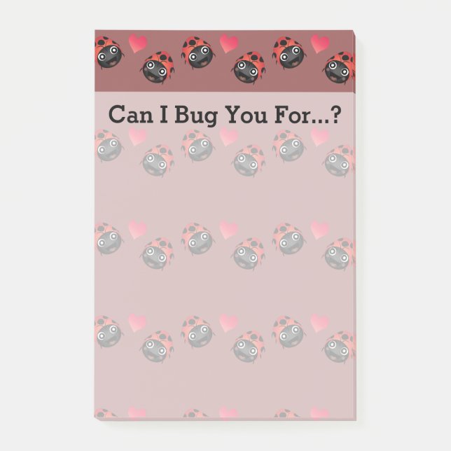 Ladybug Kärlek (Mönster) Post-it Block (Framsida)