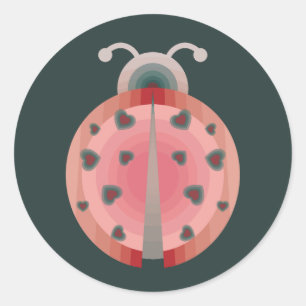 ladybug kärlek runt klistermärke