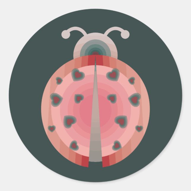 ladybug kärlek runt klistermärke (Framsida)