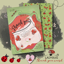 Ladybug Kisses Whimsical Face Baby Shower Tack Kort