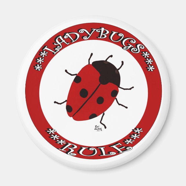 Ladybug-knapp Magnet (Framsidan)