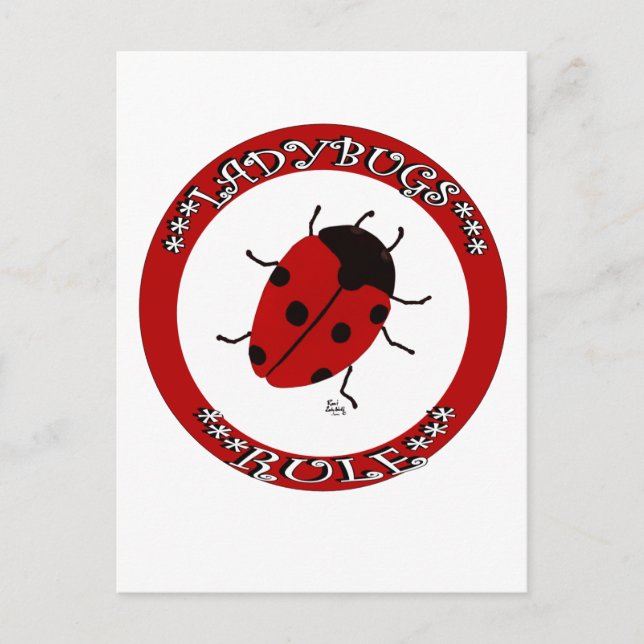 Ladybug-knapp Vykort (Framsida)