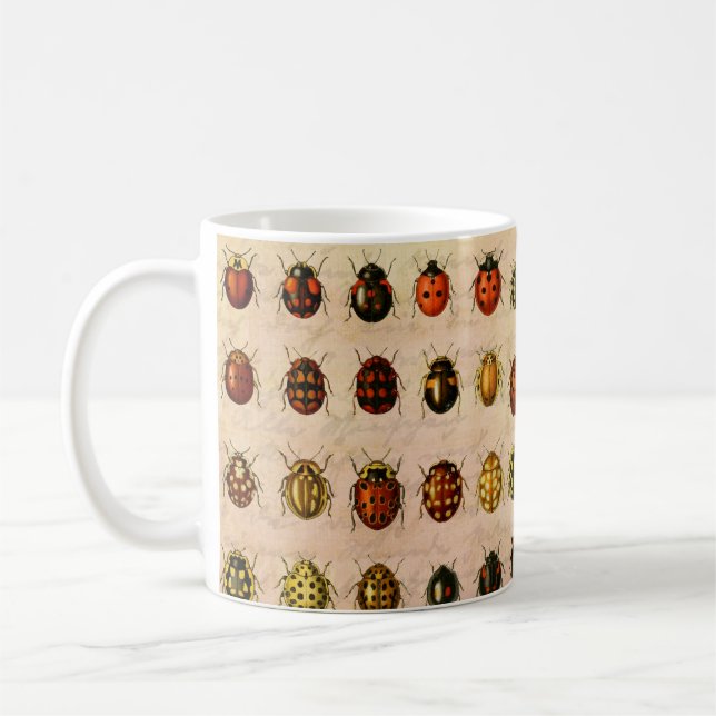 Ladybug Ladybird Beetle Insekt Kryp Kaffemugg (Vänster)