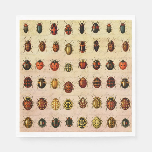 Ladybug Ladybird Beetle Insekt Kryp Pappersservett (Framsidan)