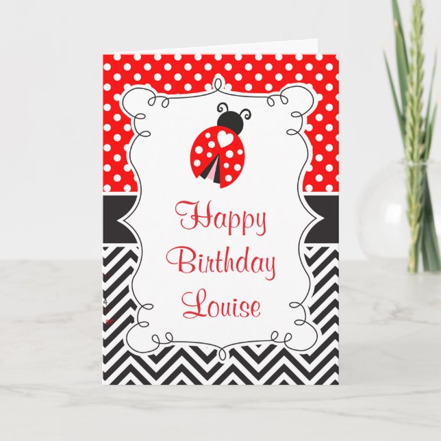 Ladybug Ladybird Birthday Party  Kort (Framsida)