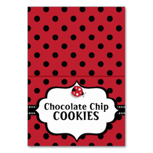 Ladybug - Ladybird - Black and Red Tält Bord Card Bordsnummer