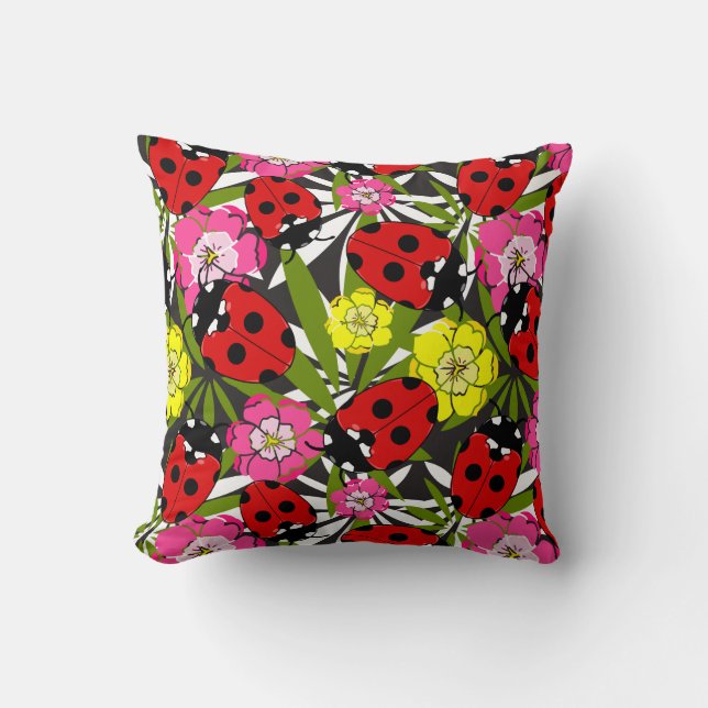 Ladybug Ladybird Cute Childrens Nursery Kudde (Framsida)