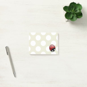 Ladybug (Ladybird, Dam Beetle) med punkter - röd Post-it Block