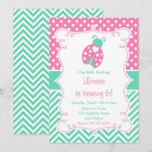 Ladybug Ladybird Rosa Födelsedagsfest