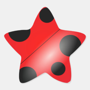 Ladybug - Ladybird Stjärnformat Klistermärke