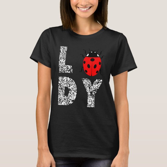 Ladybug Ladybug Insekt Dam Leopard Cute Ladybug T Shirt (Framsida)