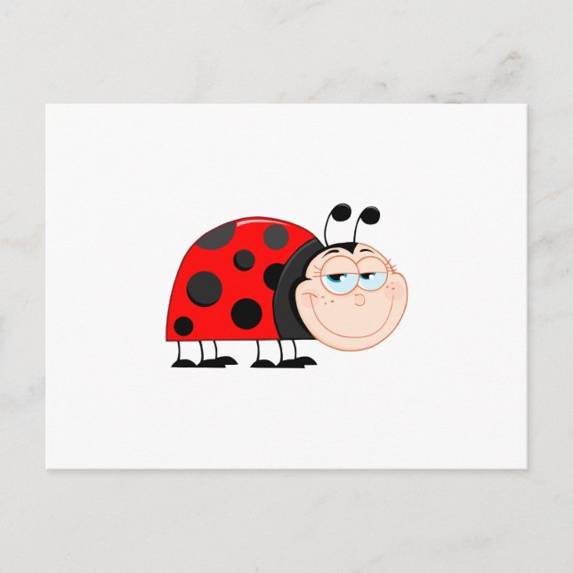 Ladybug Ladybugs Kryp Kryp Funny Insekt Cute Smile Vykort (Framsida)