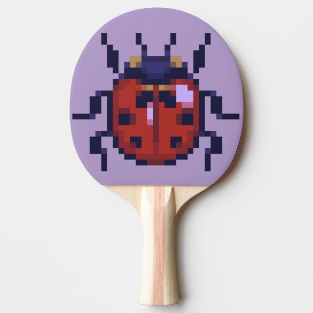 Ladybug, lieveheersbeestje pixelart pingisracket (Framsidan)