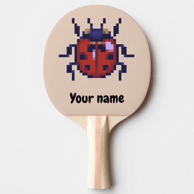 Ladybug, lieveheersbeestje pixelart pingisracket (Framsidan)