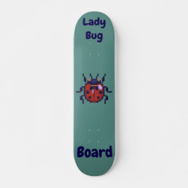 Ladybug, lieveheerstbeestje pixelart mini skateboard bräda 18,5 cm