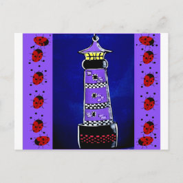 Ladybug Lighthouses Vykort