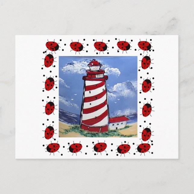 Ladybug Lighthouses Vykort (Framsida)