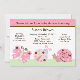 Ladybug Lullaby/Butterfly Baby Shower-inbjudan Inbjudningar