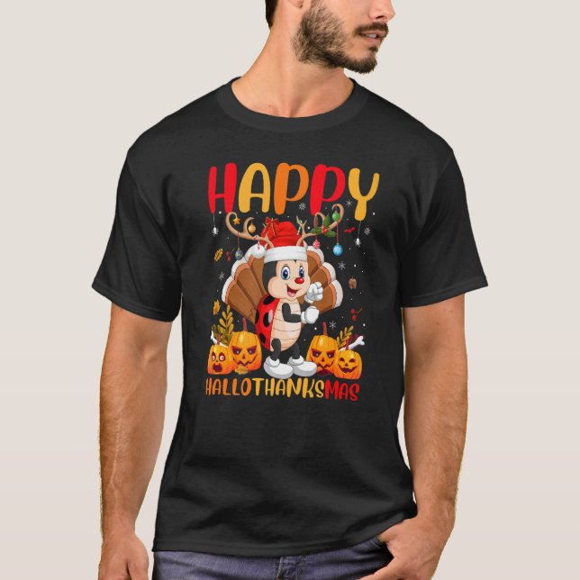 Ladybug Lycklig Ladybug Hellothanksmas T Shirt (Framsida)
