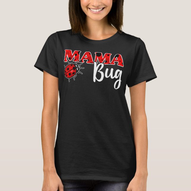 Ladybug Mamma i Birthday Girl Mors dag T Shirt (Framsida)