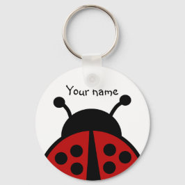 Ladybug med ditt namn nyckelring