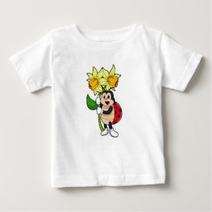 Ladybug med Flower Daffodil T Shirt