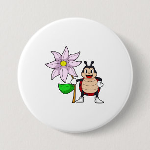 Ladybug med Flower.PNG Knapp