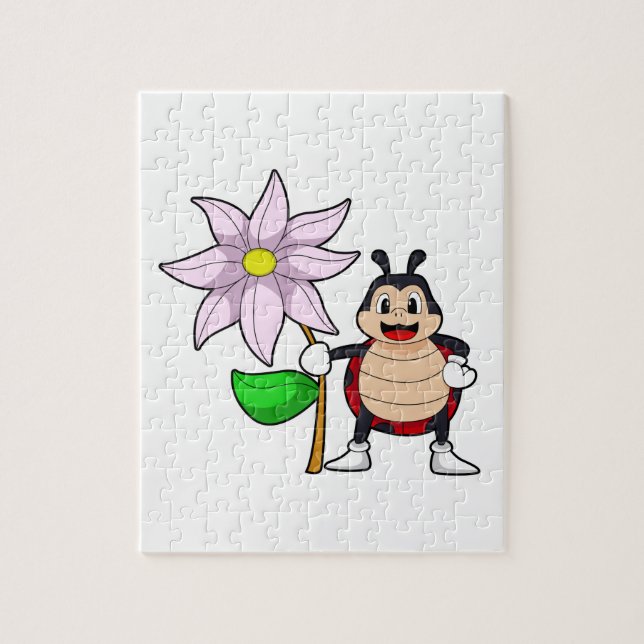 Ladybug med Flower.PNG Pussel (Vertikal)