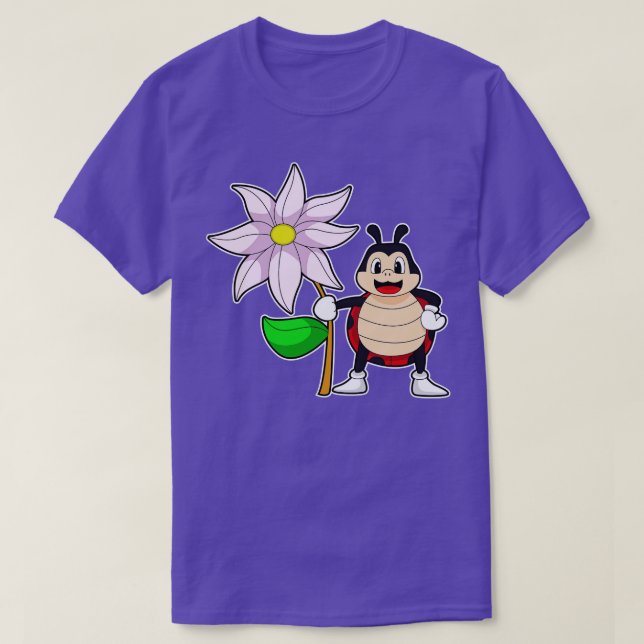 Ladybug med Flower T Shirt (Design framsida)